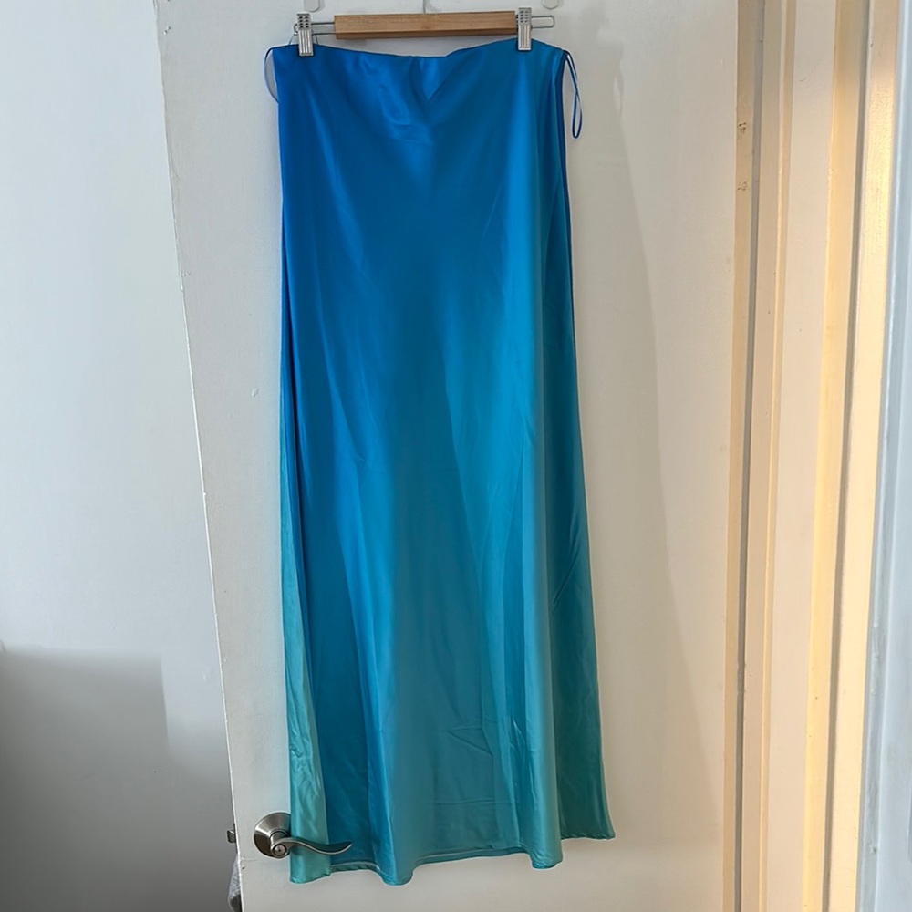 12th Tribe Blue Sorbet Ombré Maxi Skirt - Size XL